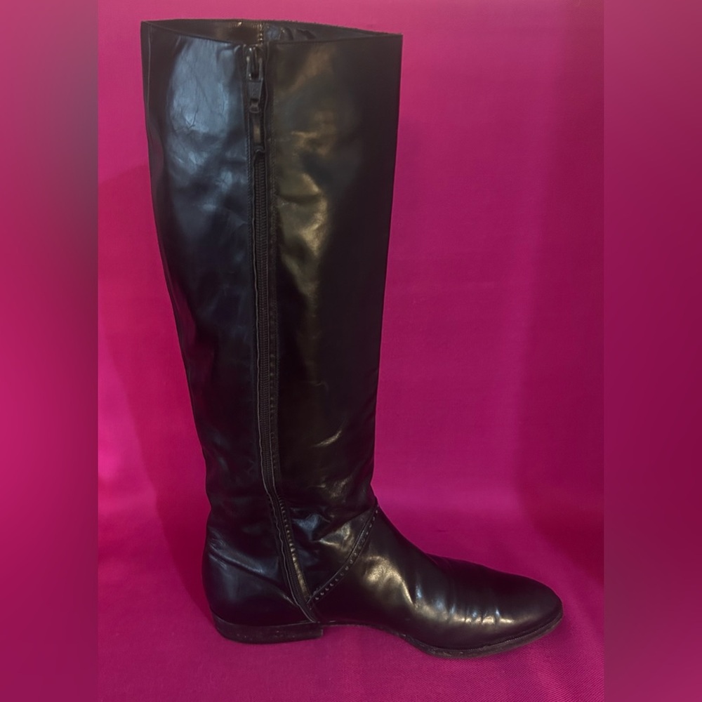 Vintage Salvatore Ferragamo Black Zip-up Riding Boots - Picture 9 of 10